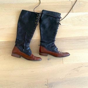 Vince Camuto leather boots.  Brown and rust size 10.